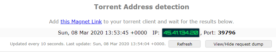 Torrent-IP-Test mit VPN