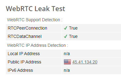 WebRTC-Test mit VPN