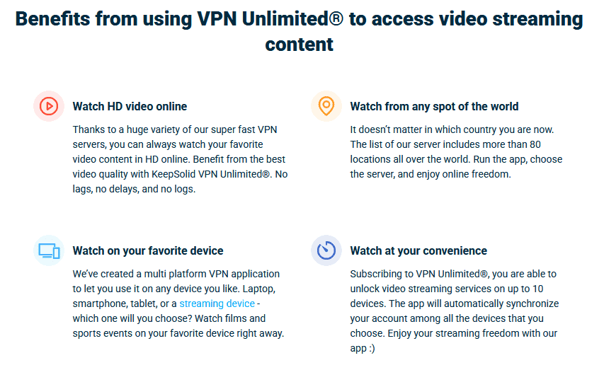 vpnunlimited Streaming