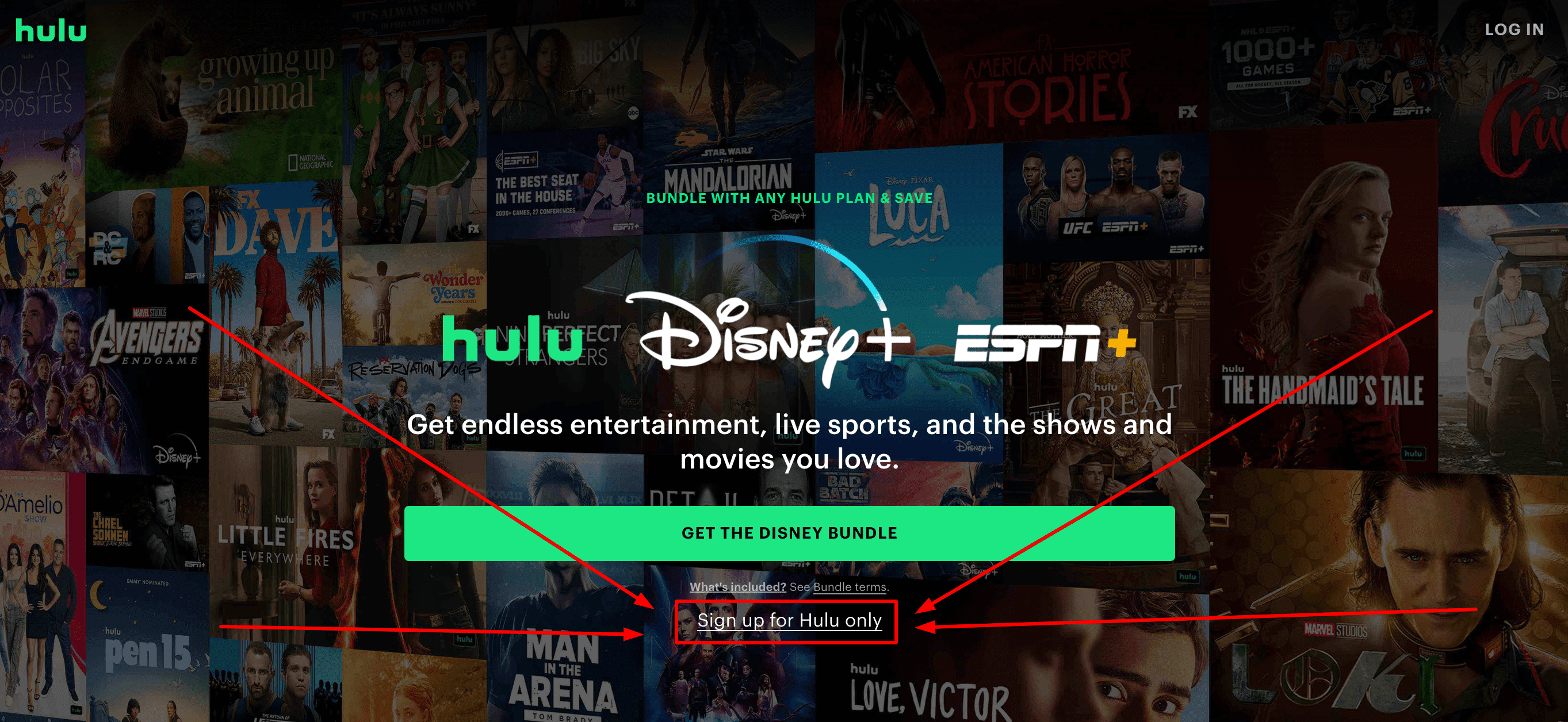 Hulu only Website