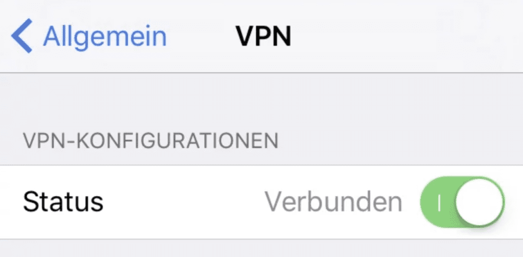 VPN iPhone verbunden