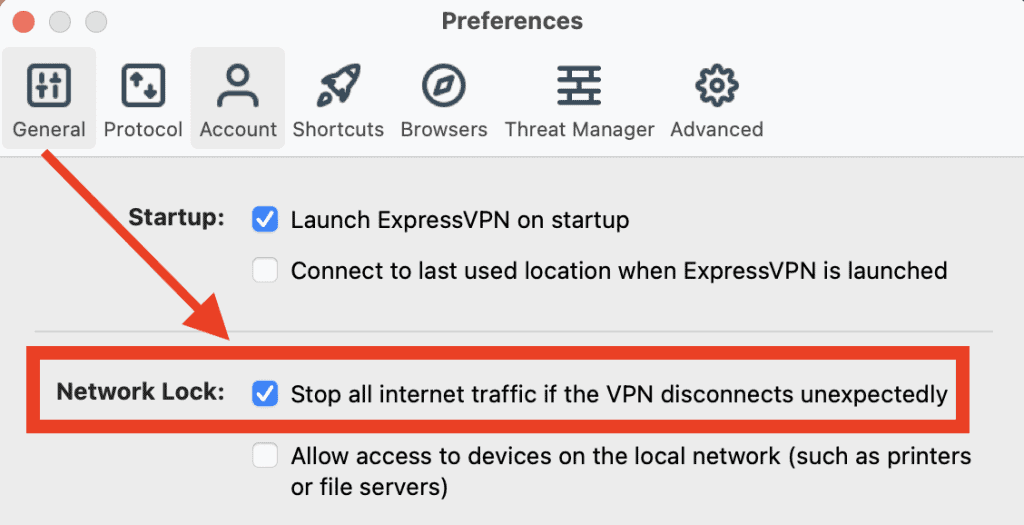ExpressVPN Networklock