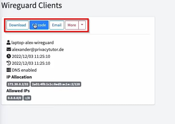 wireguard client importieren