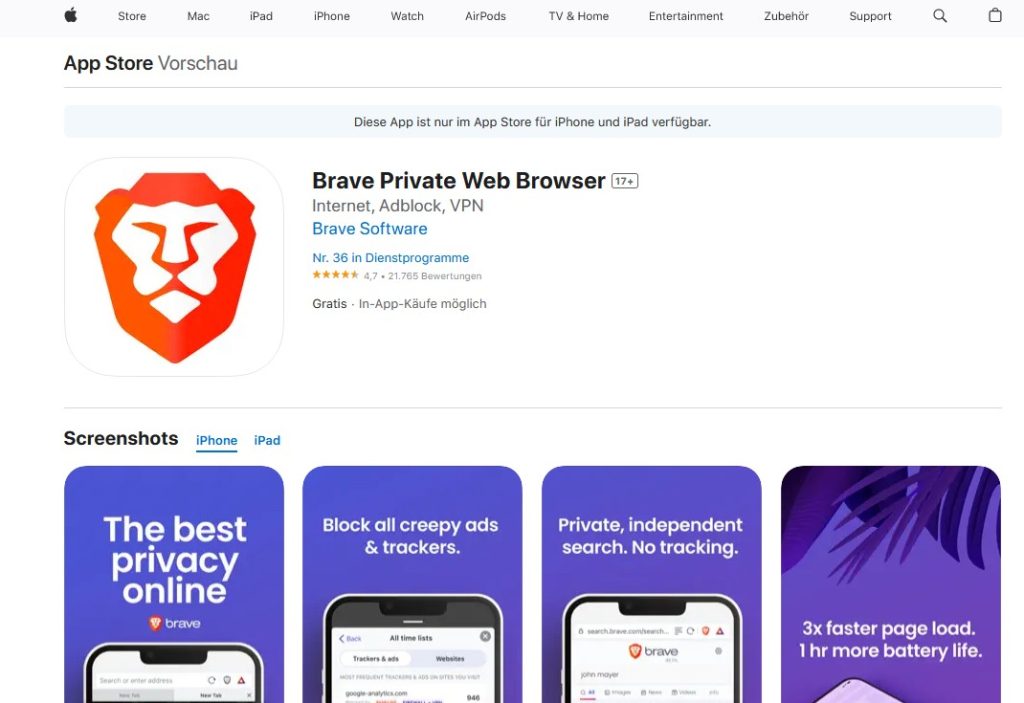 brave browser ios