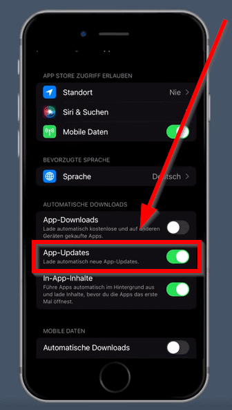 iphone apps automatische updates