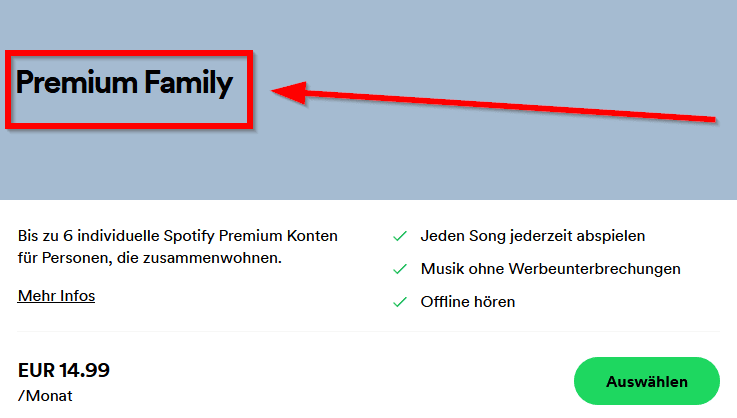 spotify family tarif