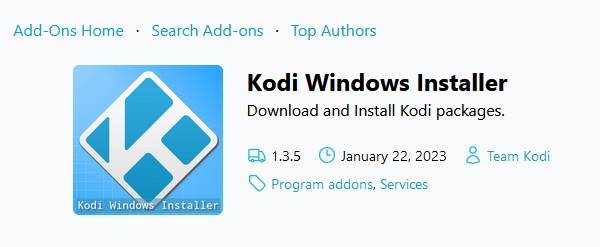 kodi windows installer