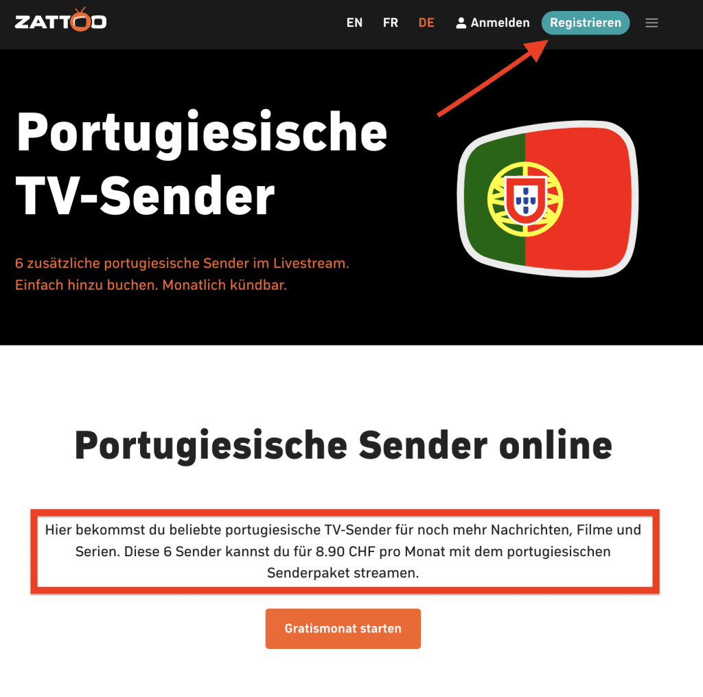 zattoo schweiz portugal sender